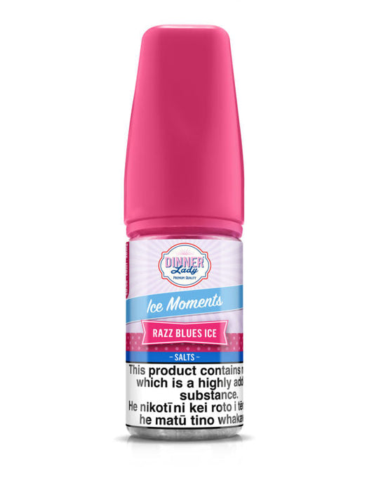 Razz Blues - Dinner Lady Salts Ice Moments | 30ML Vape Juice | 30MG, 50MG | Vape Store